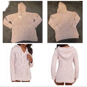 CUPIO Heavy Cable Knit Hoodie
